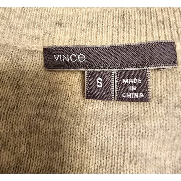 Vince Women's Colorblock Cashmere Sweater S Gray/Beige/Charcoal 100% Cashmere - Picture 3 of 7